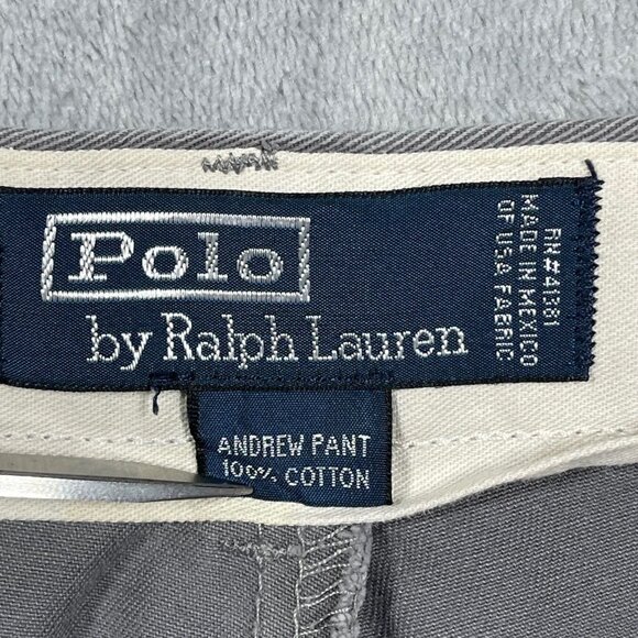Polo Ralph Lauren Mens Grey Andrew Chino Pants Size 38x30 Cotton Classic Fit - Picture 2 of 10